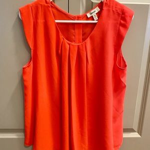 Coral Orange top, with detailed button down EUC